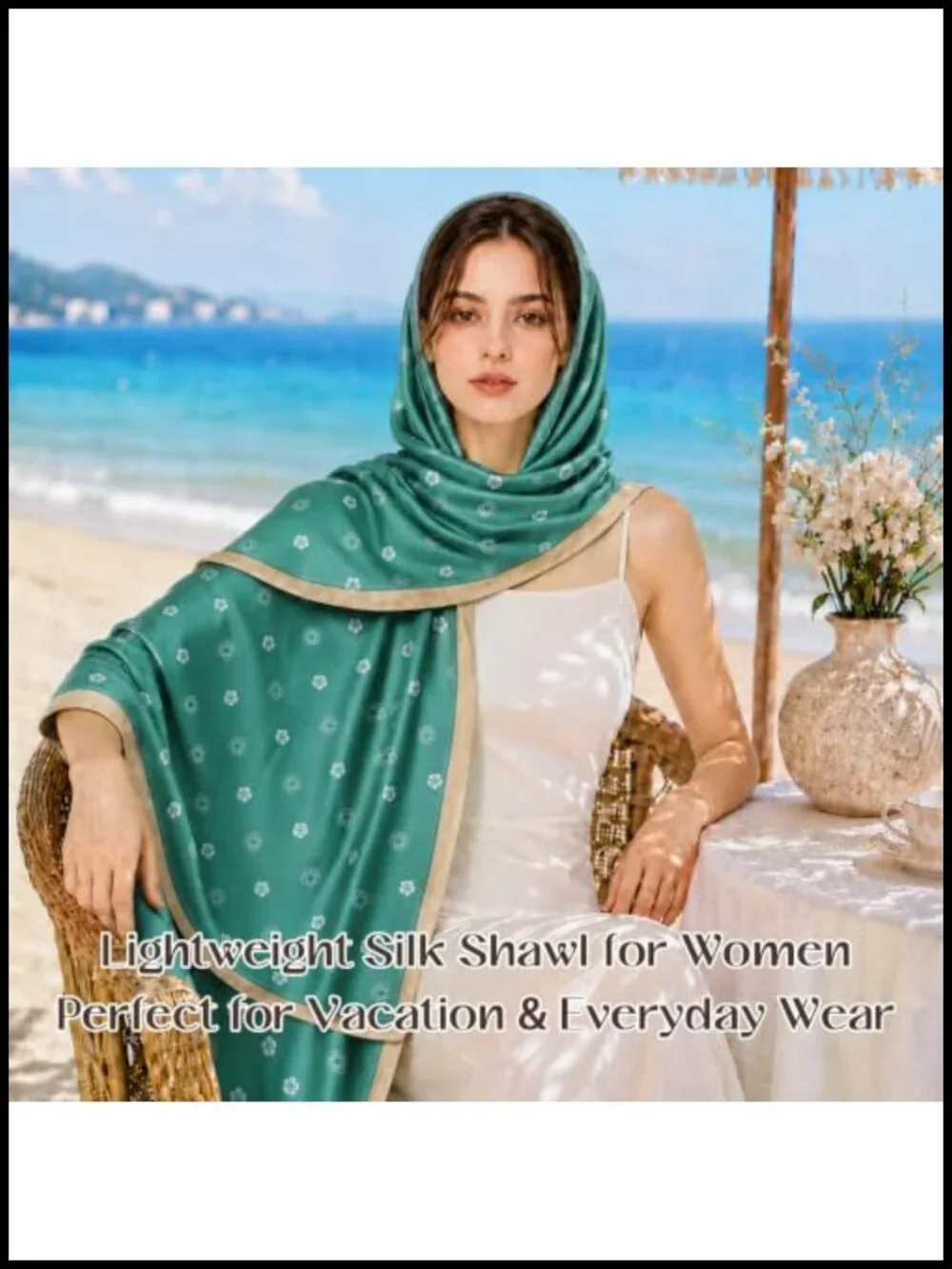 Silk-Feel Satin Travel Scarf for Women, Large Shawl Wrap, Fashion Scarf,